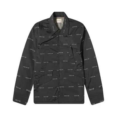 Pre-owned Fear Of God All Over Print Nylon Field Jacket 'black' | Men's Size S