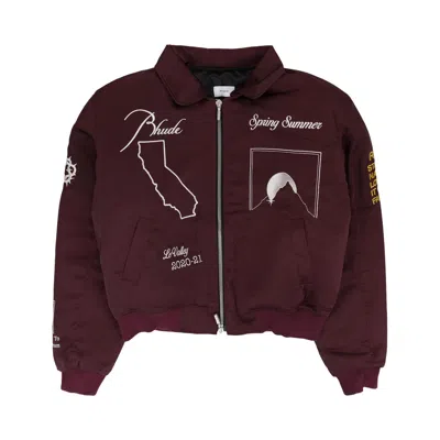 Pre-owned Rhude Signal Bomber Jacket 'maroon' | Purple | Men's Size Xl