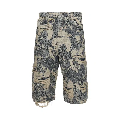Pre-owned Acne Studios Denim Distressed Monogram Shorts 'blue' | Men's Size 52