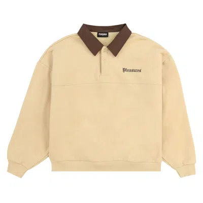 Pre-owned Pleasures Tweak Polo Sweatshirt 'tan' | Men's Size L