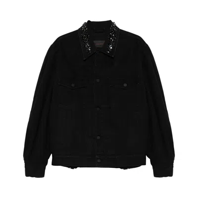 Pre-owned Simone Rocha Puff Sleeve Denim Jacket 'black' | Men's Size Xl