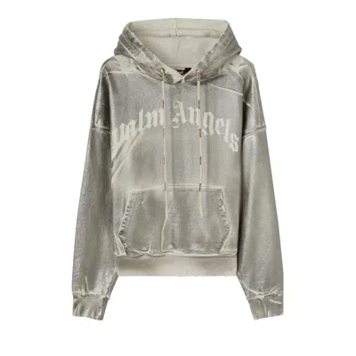 Pre-owned Palm Angels Metallic Hoodie 'grey/white' | Men's Size Xs