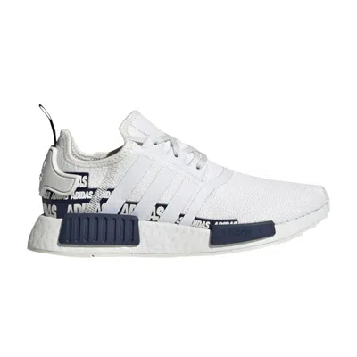 Pre-owned Adidas Originals Adidas Nmd_r1 J 'wordmark Heel Stripe - Crystal White Navy' | Kid's Size 6