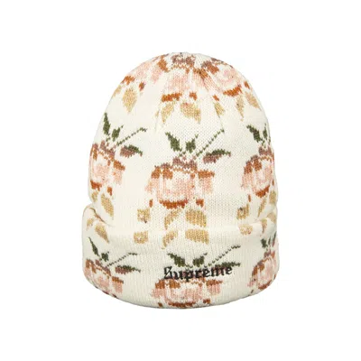 Pre-owned Supreme Rose Jacquard Beanie 'natural' | Multi-color | Men's Size Onesize
