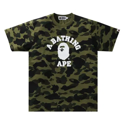 Pre-owned Bape 1st Camo College Tee (online Exclusive) 'green' | Men's Size Xl