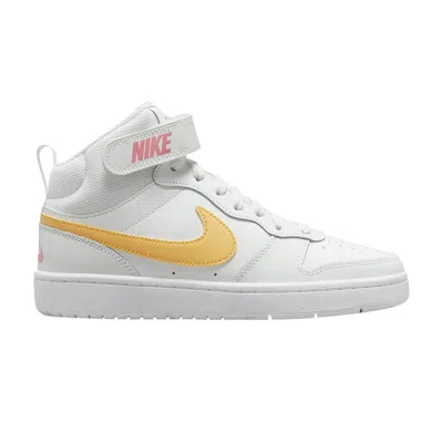 Pre-owned Nike Court Borough Mid 2 Gs 'white Topaz Gold' | Kid's Size 6.5
