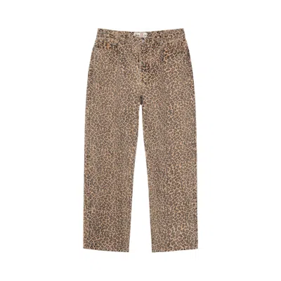 Pre-owned Stussy New Classic Jean Denim 'leopard' | Yellow | Men's Size 34