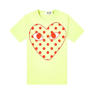 Pre-owned Comme Des Garçons Play Comme Des Garçons Short-sleeve T-shirt With Large Dotted Heart 'green' | Men's Size S