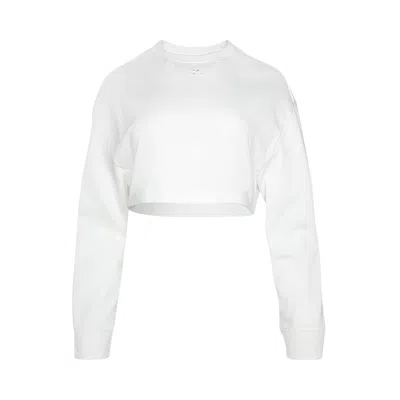 Pre-owned Courrèges Cocoon Fleece Cropped Sweater 'heritage White' | Women's Size M