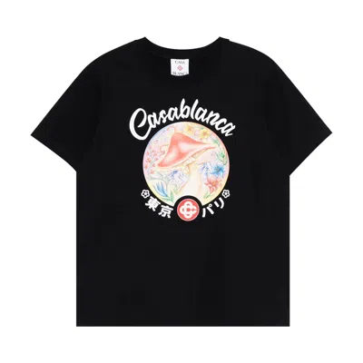Pre-owned Casablanca Mushroom Emblem Printed T-shirt 'black' | Men's Size Xl