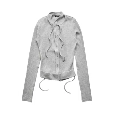 Pre-owned Ottolinger Double Closure Rib Cardigan 'grey' | Women's Size Xl