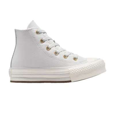 Pre-owned Converse Chuck Taylor All Star Eva Lift Platform High Ps 'tonal Canvas - Barely Grey Gold' | Kid's S In Gray