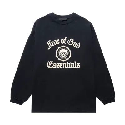 Pre-owned Essentials Fear Of God  Heavy Long-sleeve T-shirt 'black' | Men's Size Xs