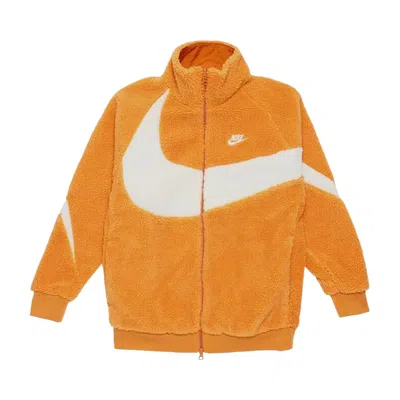 Pre-owned Nike Big Swoosh Reversible Boa Jacket (asia Sizing) 'hot Curry/coconut Milk' | Orange | Men's Size X