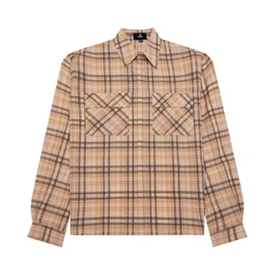 Pre-owned Represent Clo Sheer Flannel Shirt 'brown Checker' | Men's Size Xxl
