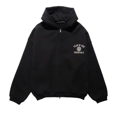 Pre-owned Essentials Fear Of God  Heavy Fleece Full Zip Hoodie 'black' | Men's Size M
