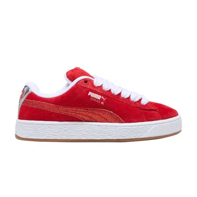 Pre-owned Puma Suede Xl Big Kid 'holiday Glitz' | Red | Kid's Size 4