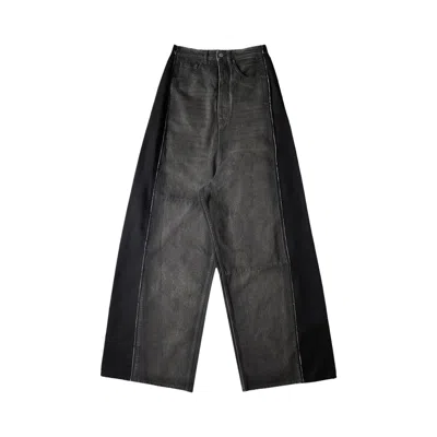 Pre-owned Mm6 Maison Margiela Mixed Fabric Super Wide Leg Jeans 'grey' | Men's Size 25