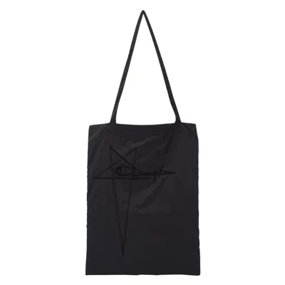 Pre-owned Rick Owens X Champion Nylon Shopper Tote Bag 'black' | Men's Size Onesize