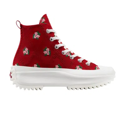 Pre-owned Converse Wmns Run Star Hike Platform High 'cross Stitch Roses' | Red | Women's Size 5.5
