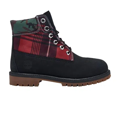 Pre-owned Timberland 6 Inch Premium Boot Junior 'black Plaid Camo' | Kid's Size 4.5