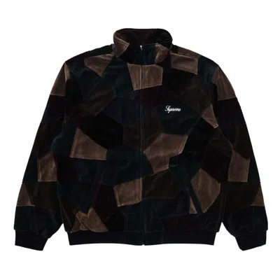 Pre-owned Supreme Patchwork Velour Track Jacket 'dark Navy' | Blue | Men's Size S