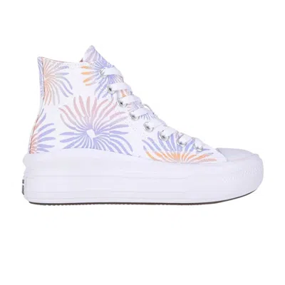 Pre-owned Converse Wmns Chuck Taylor All Star Move High 'ultraviolet Peach Floral' | White | Women's Size 6