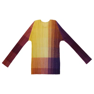 Pre-owned Issey Miyake Pleats Please  Photon March Shirt 'yellow' | Women's Size 3