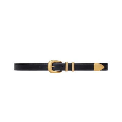 Pre-owned Celine Medium Western Leather Belt 'black' | Women's Size 80