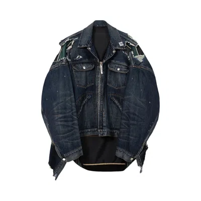 Pre-owned Miharayasuhiro Maison Mihara Yasuhiro Double Layered Denim Jacket 'indigo' | Blue | Men's Size 48