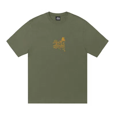 Pre-owned Stussy In Bloom Tee 'olive' | Green | Men's Size M