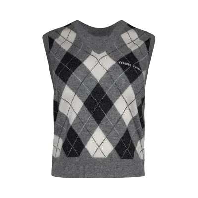 Pre-owned Miu Miu Cashmere Vest 'marble Grey' | Women's Size 40