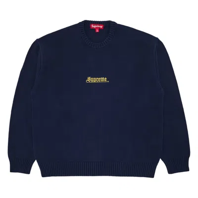 Pre-owned Supreme Old English Sweater 'navy' | Blue | Men's Size M