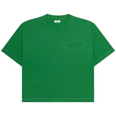 Pre-owned Veert Handwritten Embroidered T-shirt 'green' | Men's Size Xxl
