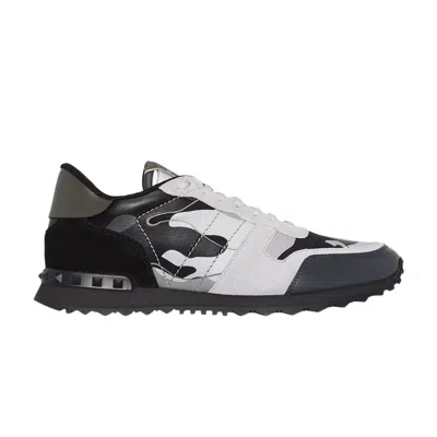 Pre-owned Valentino Garavani Valentino Valentino Rockrunner Rockstud Lace 'grey Black Camo' | Men's Size 44.5