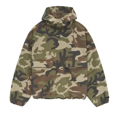 Pre-owned Essentials Fear Of God  Military Nylon Hooded Anorak 'woodland Camo' | Multi-color | Men's Size S