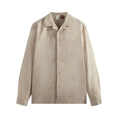 Pre-owned Kith Paisley Jacquard Thompson Camp Collar Shirt 'veil' | Cream | Men's Size L