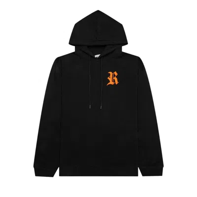 Pre-owned Raf Simons Embroidered R And Patch Hoodie 'black/orange' | Men's Size S