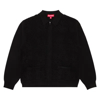 Pre-owned Supreme Crochet Zip Up Cardigan 'black' | Men's Size M