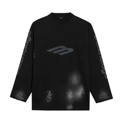 Pre-owned Balenciaga 3b Stencil Vintage Jersey T-shirt 'faded Black' | Men's Size 1