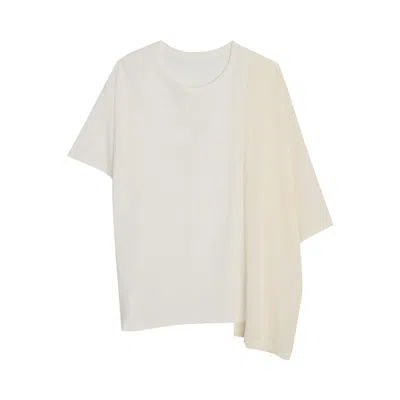 Pre-owned Y's O-left Drop B Top 'off White' | Women's Size 2