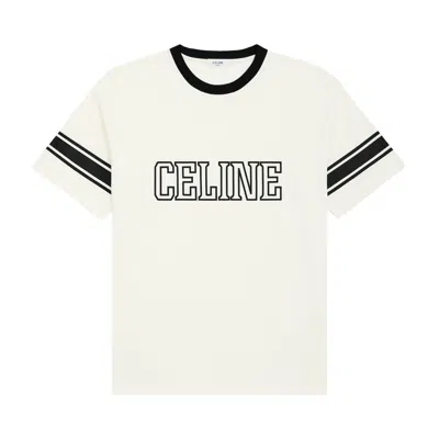 Pre-owned Celine Loose Triomphe T-shirt 'washed White/black' | Men's Size Xxl