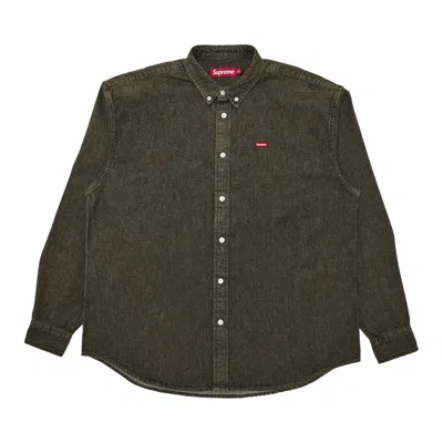 Pre-owned Supreme Small Box Denim Shirt 'olive' | Green | Men's Size M