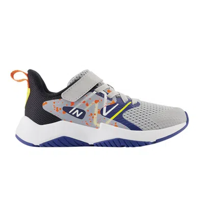 Pre-owned New Balance Rave Run V2 Bungee Lace Top Strap Big Kid 'rain Cloud Blaze Orange' | Grey | Kid's Size  In Gray