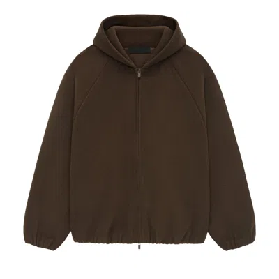Pre-owned Essentials Fear Of God  Brushed Hooded Bomber Jacket 'brown' | Men's Size S