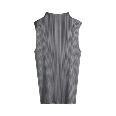 Pre-owned Issey Miyake Pleats Please  Basics May Shirt 'grey' | Women's Size 3 In Gray