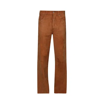 Pre-owned Amiri Ma Quad Suede Baggy Pant 'golden Coast' | Orange | Men's Size 48