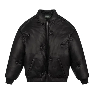 Pre-owned Denim Tears Sofa Leather Puffer Jacket 'black' | Men's Size M