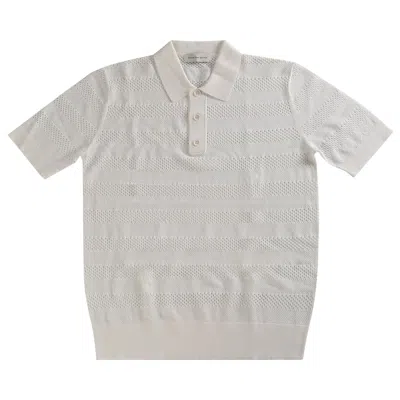 Pre-owned Dries Van Noten Knit Polo Shirt 'white' | Men's Size S