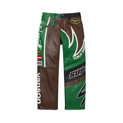 Pre-owned Supreme X Yohji Yamamoto X Vanson Leathers Split Pant 'green' | Men's Size 36